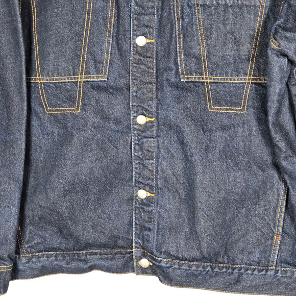 Vintage Mecca Denim Jacket Mens XXLarge Dark Wash Streetwear Hip Hop Rap 80s 90s - Picture 6 of 12